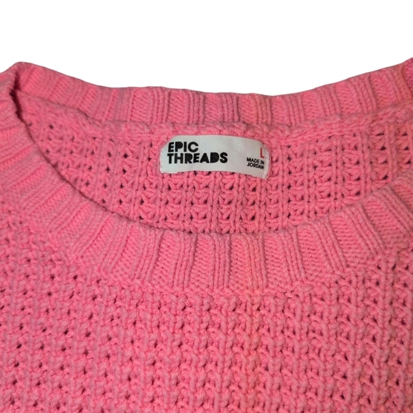 Epic Threads rich pink waffle sweater size large - Picture 2 of 2